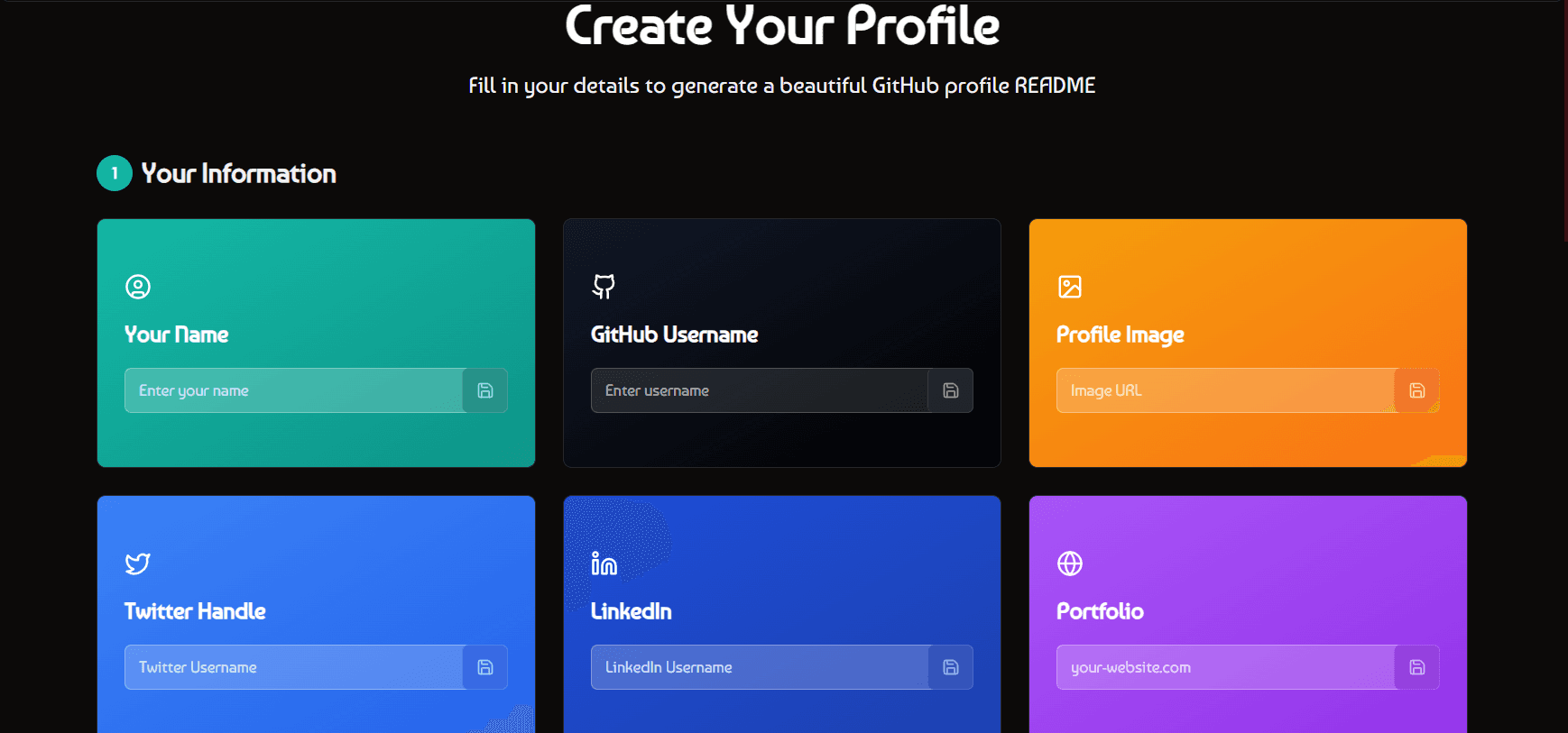 Open Readme Generation Interface